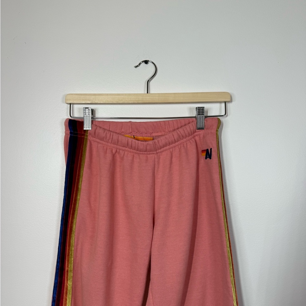 Aviator Nation Red‎ Velour 5 Stripe Sweatpants - Picture 2 of 9
